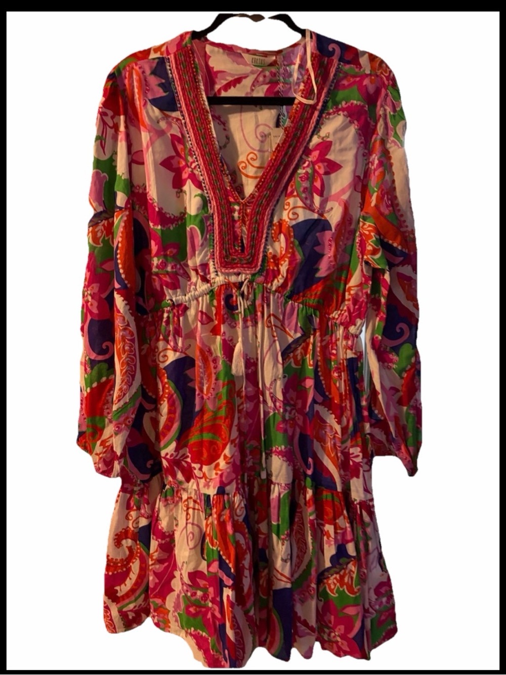 Kaktus Bright Paisley V-Neck Tunic Dress size xxl